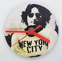 John Lennon in New York City Tea Shirt CD Clock
